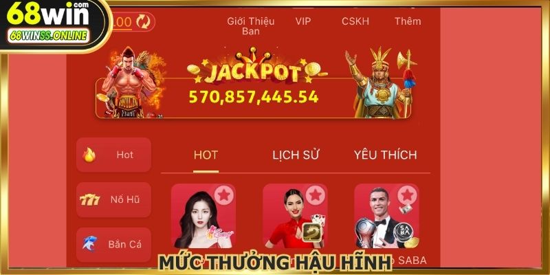Nhà cái mang đến mức thưởng hậu hĩnh cho các game